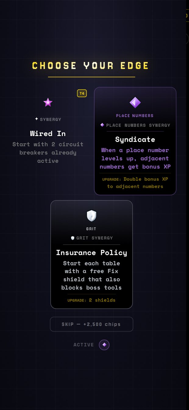 The Choose Your Edge card draft screen between tables
